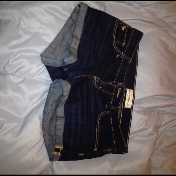 Abercrombie jean shorts, dark wash