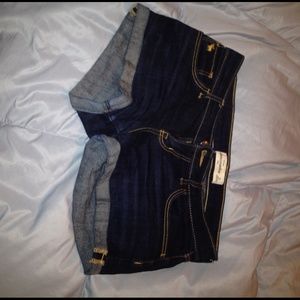 Abercrombie jean shorts, dark wash