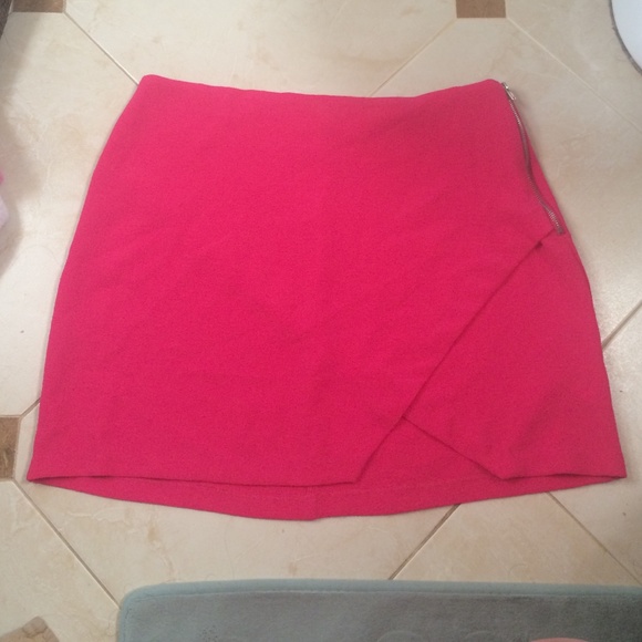 Pink asymmetrical skirt