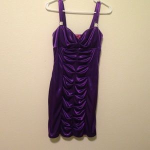 Elegant, silky purple dress