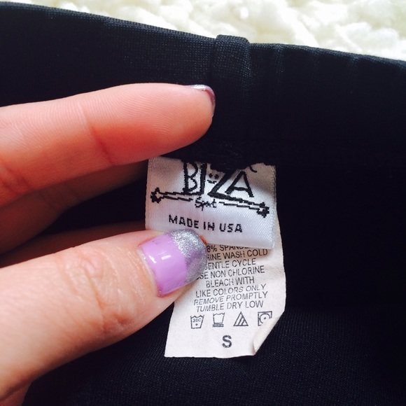 Biza | Black & Baby Blue Yoga Capris - Picture 6 of 6