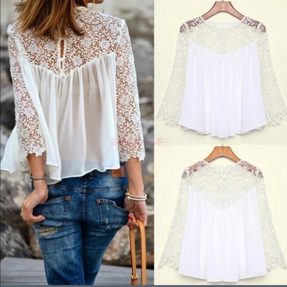 White Lace top size Large