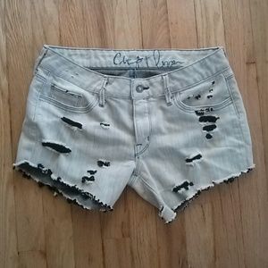 Hip cut out chip and pepper shorts