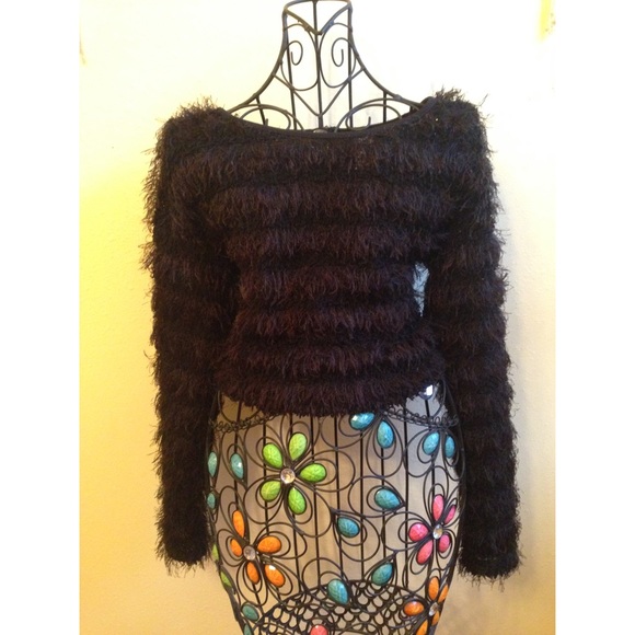Fuzzy Crop Sweater