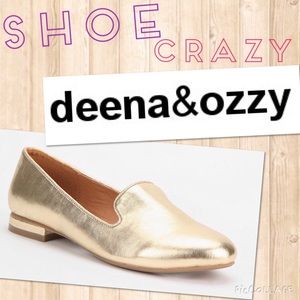 Deena & Ozzy gold loafers