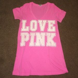 Pink/Victoria Secret v-neck shirt!