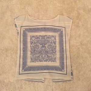 Blue and white blouse