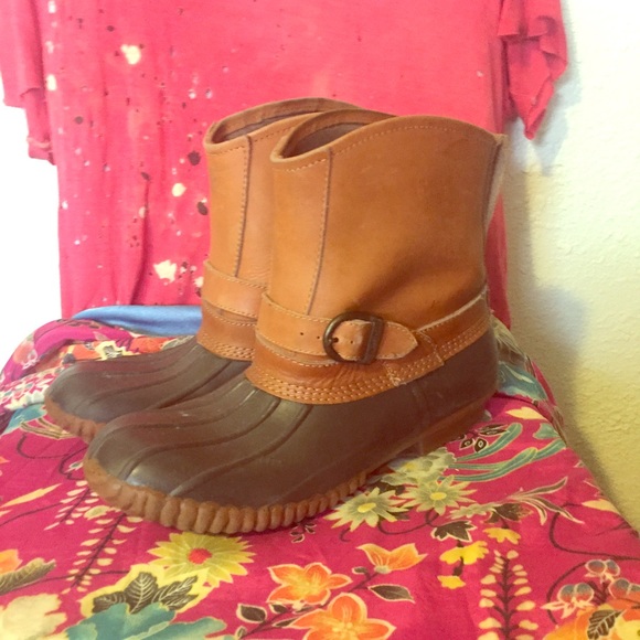Leather Bass rain boots. Size 9.5