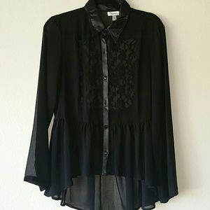 Black chiffon shirt
