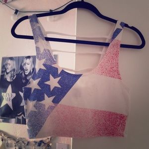 American flag crop with strappy back! 🇺🇸