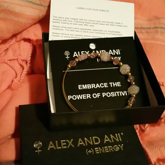 Alex and ani light purple flower beaded