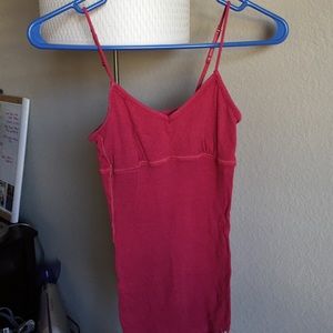 Pink ribbed tank top