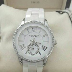 Anne Klein New York 12/2199WTWB White Ceramic Crys