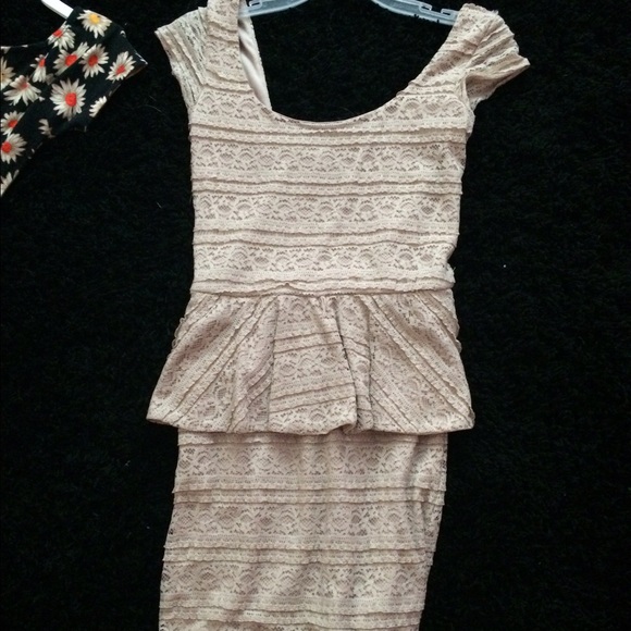 Beige peplum dress
