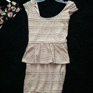 Beige peplum dress