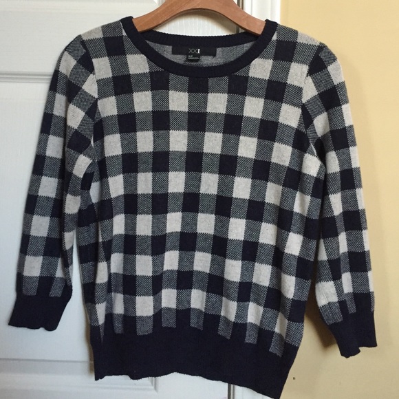 Plaid pattern Knit Sweater
