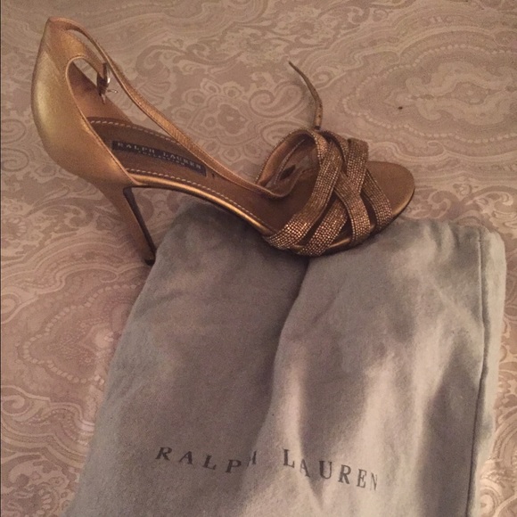 Gold Ralph Lauren Sandel - Picture 2 of 3