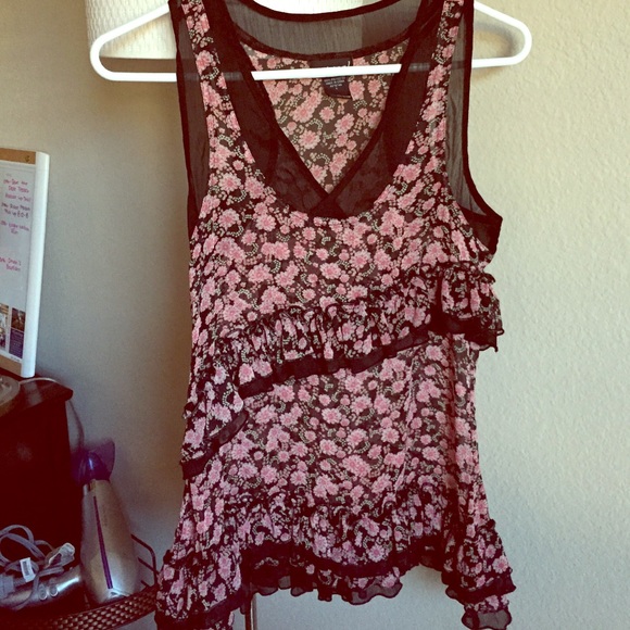 Mesh floral top