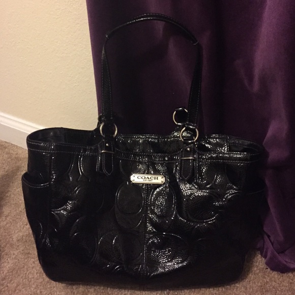 Patent leather authentic coach purse