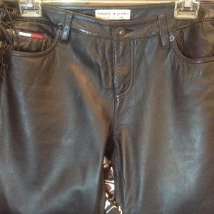 Black Leather Low Rise Pants  ‼️SALE‼️