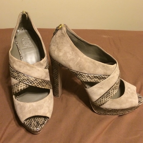 Tory Burch Suede/Snake Shoes