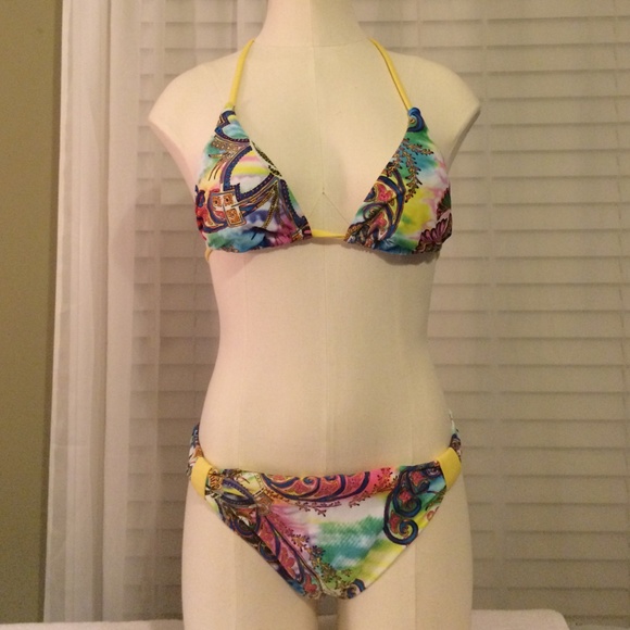 Worn twice Becca printed suit.