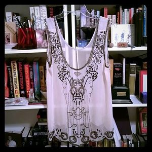 Sheer beaded light pink shirt