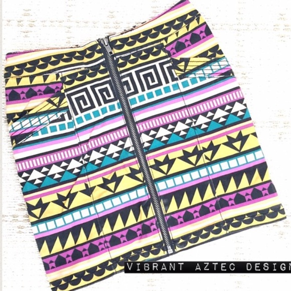 H&M Skirts - H&M Aztec graphic zip-up mini skirt H&M Skirts - H&M Aztec graphic zip-up mini skirt