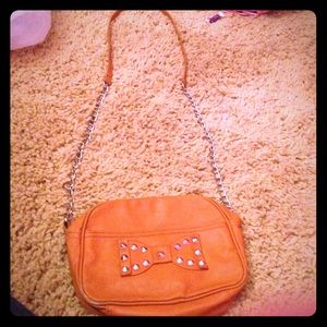 Lulu brown bow cross body purse