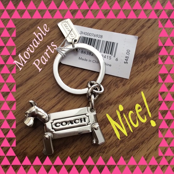 COACH F62436 NWT SILVER TERRIOR KEY FOB