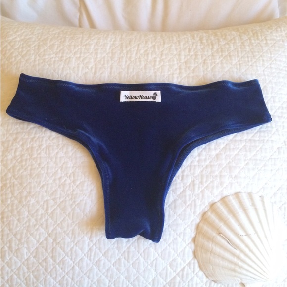 Blue velvet bikini bottoms - Picture 1 of 1