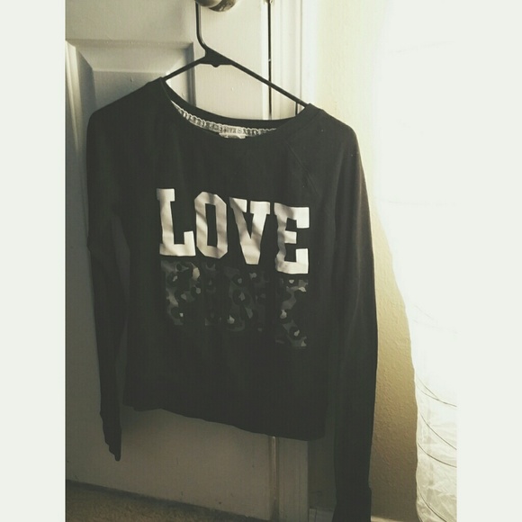 PINK Black Crew neck