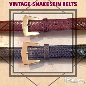 2 Vintage Snakeskin Belts