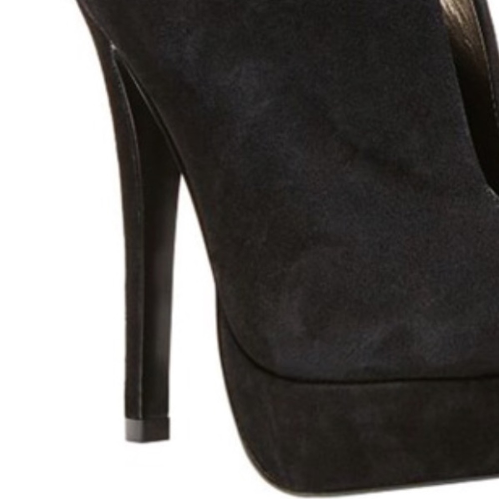 Steve Madden Black Suede Platform High Heel Ankle Boots - Picture 9 of 10