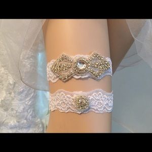 Garter set. Rhinestone crystal garter