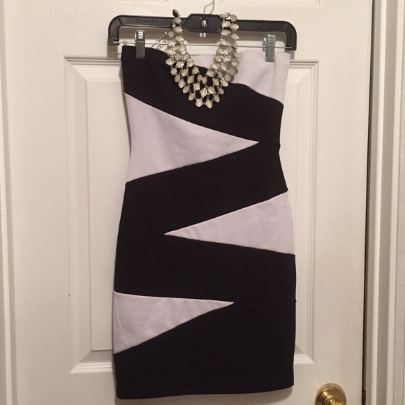 Black and white dress.