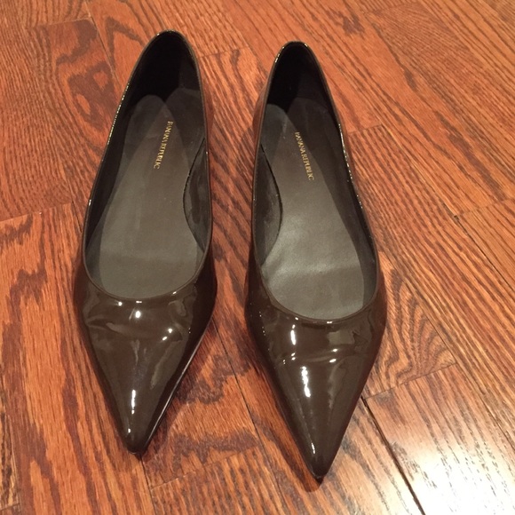 Dark brown pointed toe flats Clearance