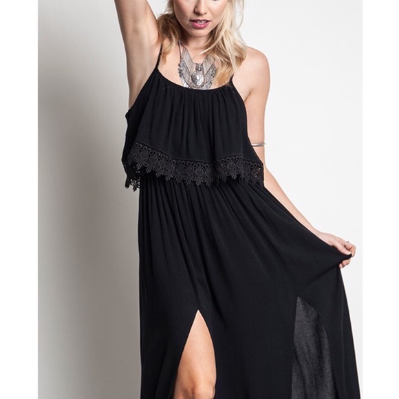 💠💠The DELAWARE side slit maxi - BLACK - Picture 2 of 2