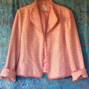 Pink Tweed Blazer Jacket