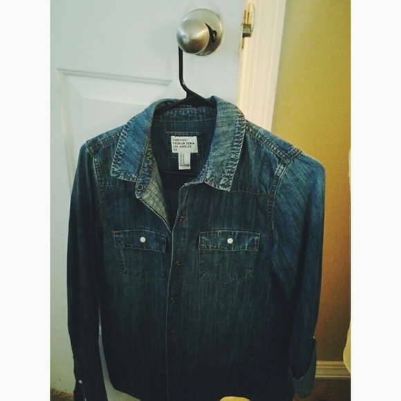 Forever 21 Denim Button Up Top