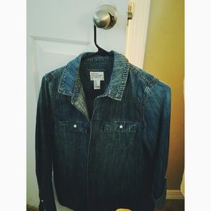 Forever 21 Denim Button Up Top