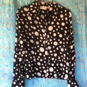 Black and White Polka Dot Button Up