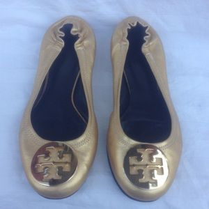 SALE! Tory Burch gold flats