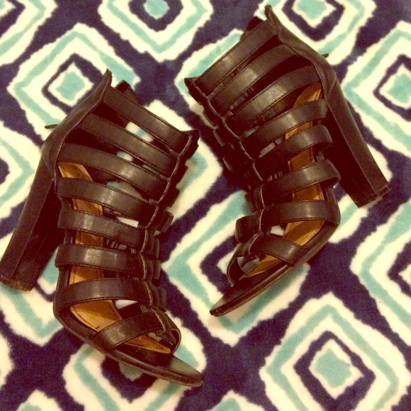 Black strappy heels