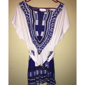 Pattern Blue and White Dress