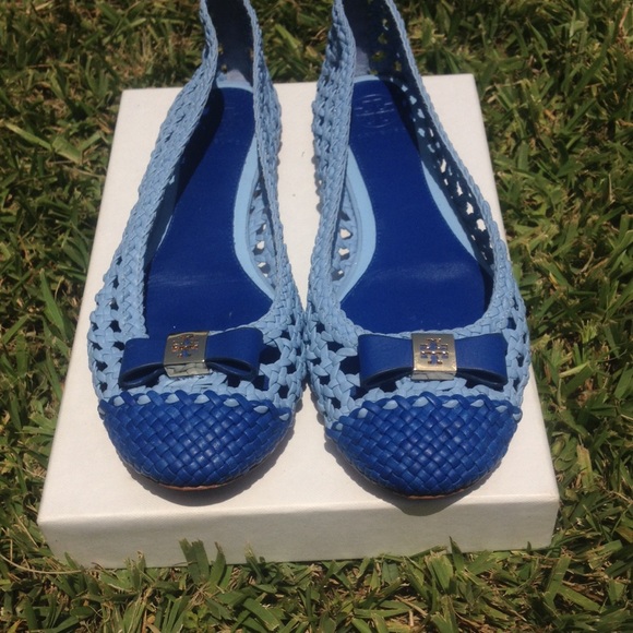 SALE! Tory Burch blue bow flats