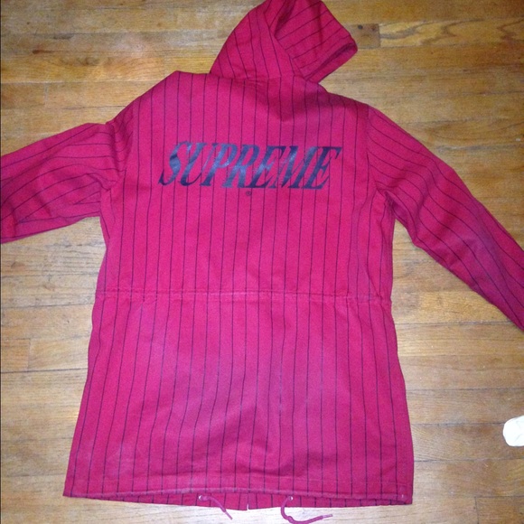 supreme pinstripe parka