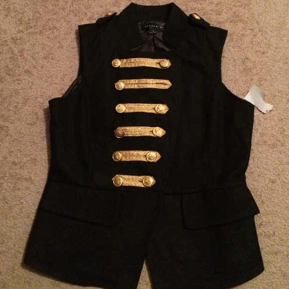 Black and Gold Military Vest