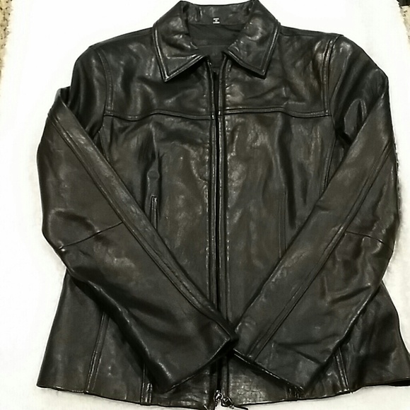 Black leather jacket
