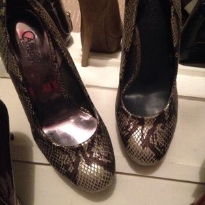 Carlos snake skin wedges!